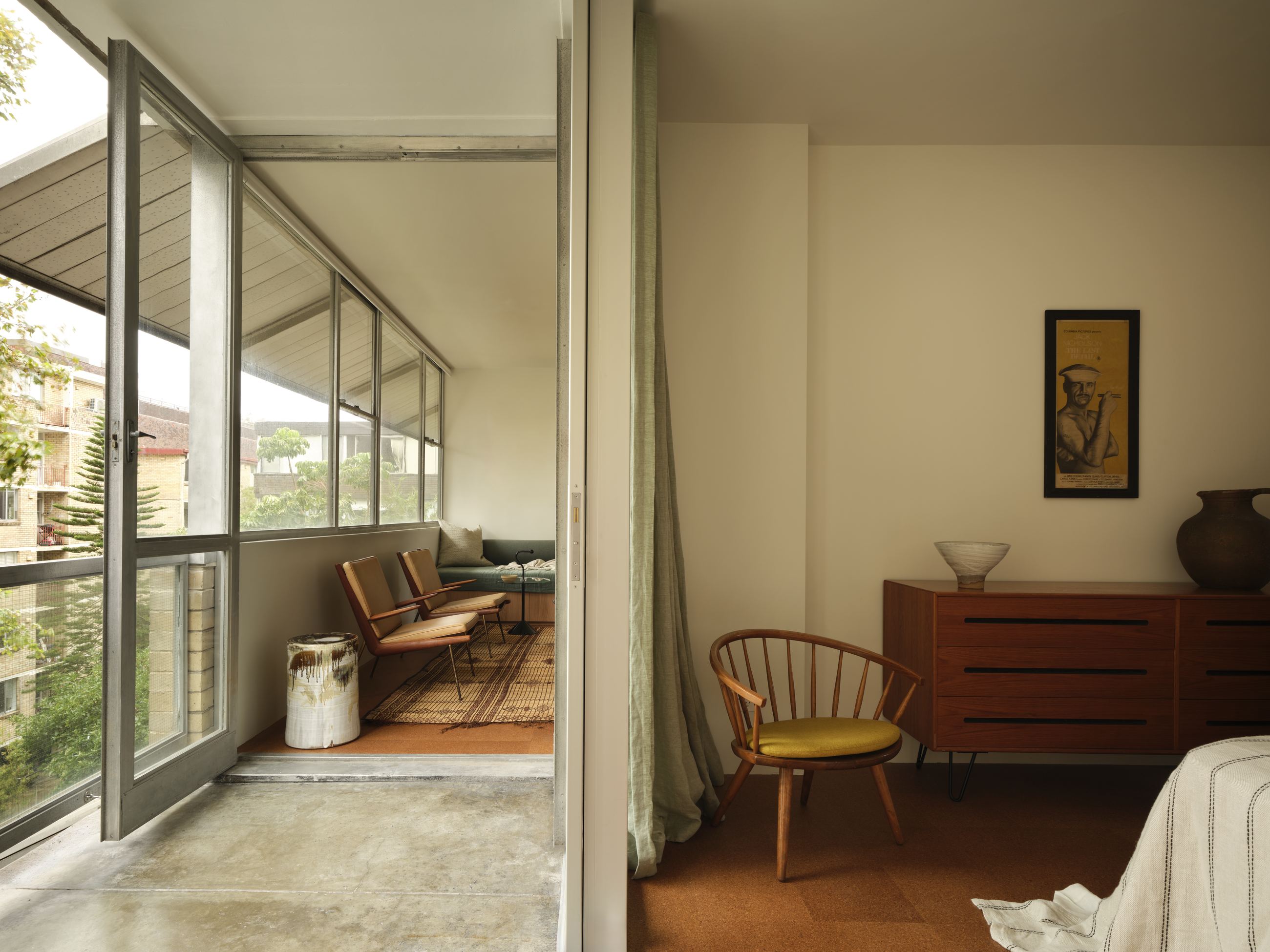 Ithaca Gardens — living room opening to balcony
